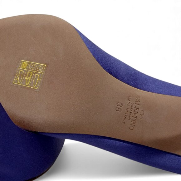 Valentino Garavani Womens One Stud 100mm Violet Satin Pumps -Size EU 38- (0574) - Picture 3 of 16